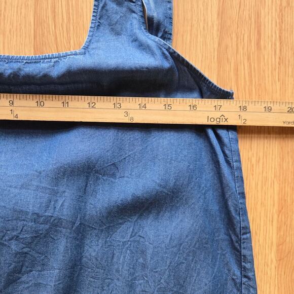 LOFT Outlet Womens Chambray Tie-Back Top S(P) Cottage Prairie Western Bohemian - Picture 8 of 9